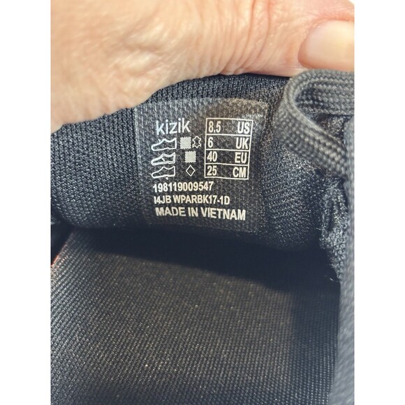 Kizik Paris Sneakers Black Knit Leather Size 8.5 Lightweight Comfort - Picture 10 of 12